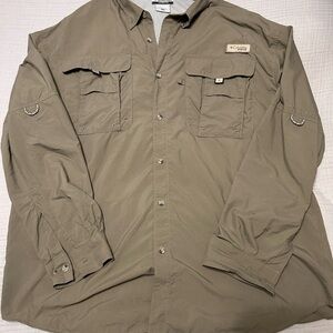 Columbia Olive/Tan Lightweight Men's Fishing Shirt Jacket